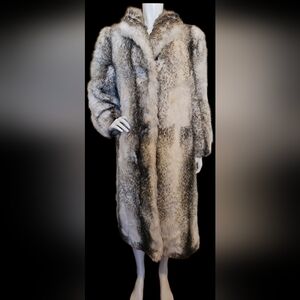 Vintage Sears Tissavel France Faux Fur Long Coat